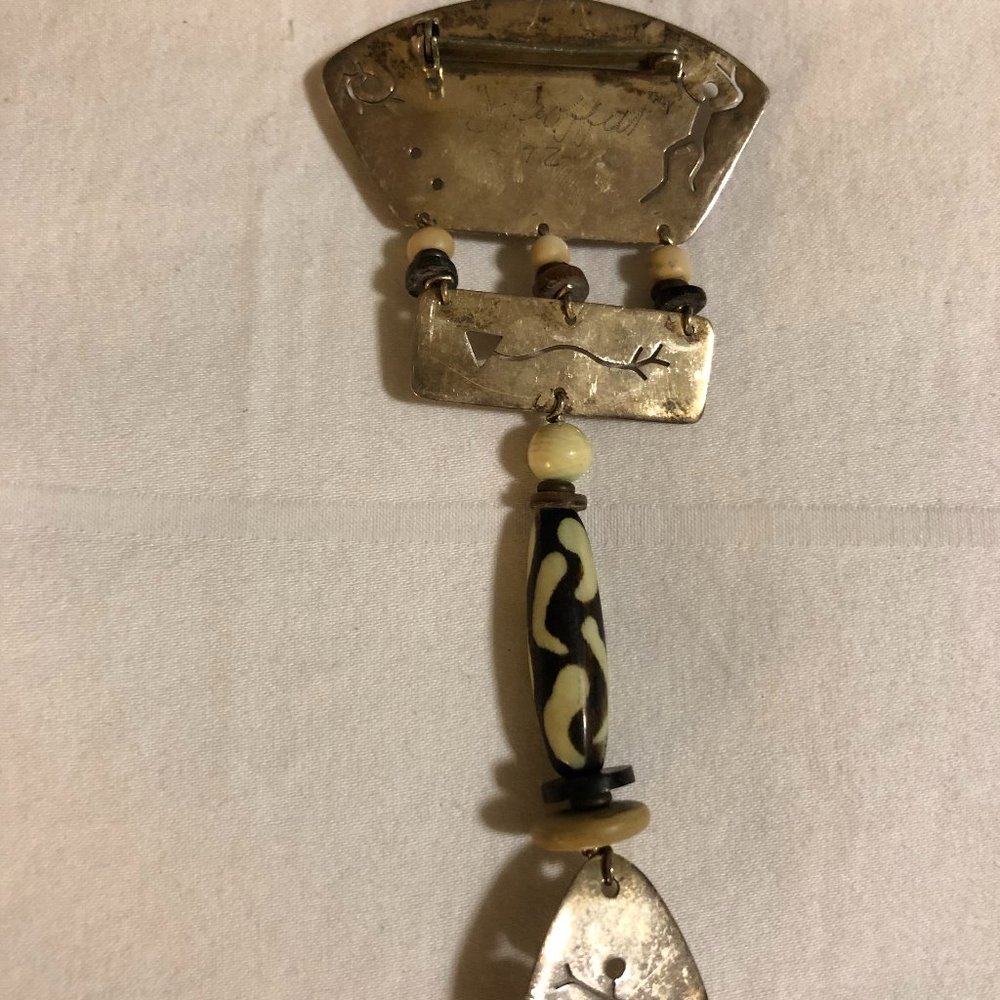 Southwestern Silver Brooch. *Handcrafted. Vintage - Picture 2 of 7